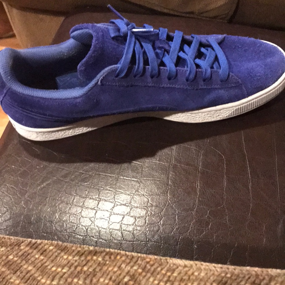 Blue puma shoes
